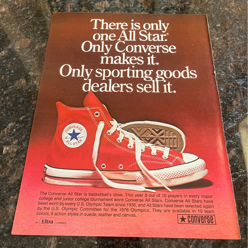 Vintage 70’s Converse High Top sneaker ad